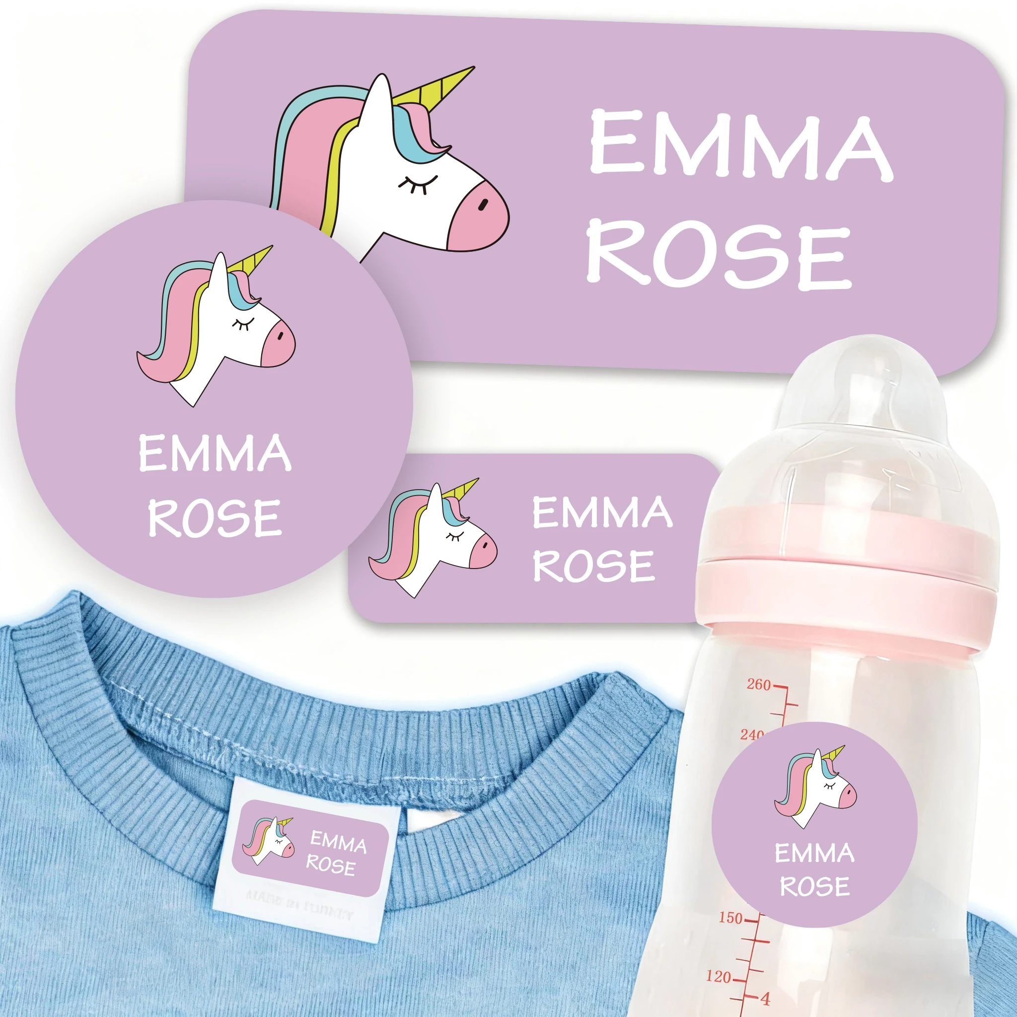 Custom Name Stickers,2 Sheets 127pcs Personalized Labels for Water Bottles,Lunch Boxes,Stationery,Kids’ Daycare,Easy to Apply