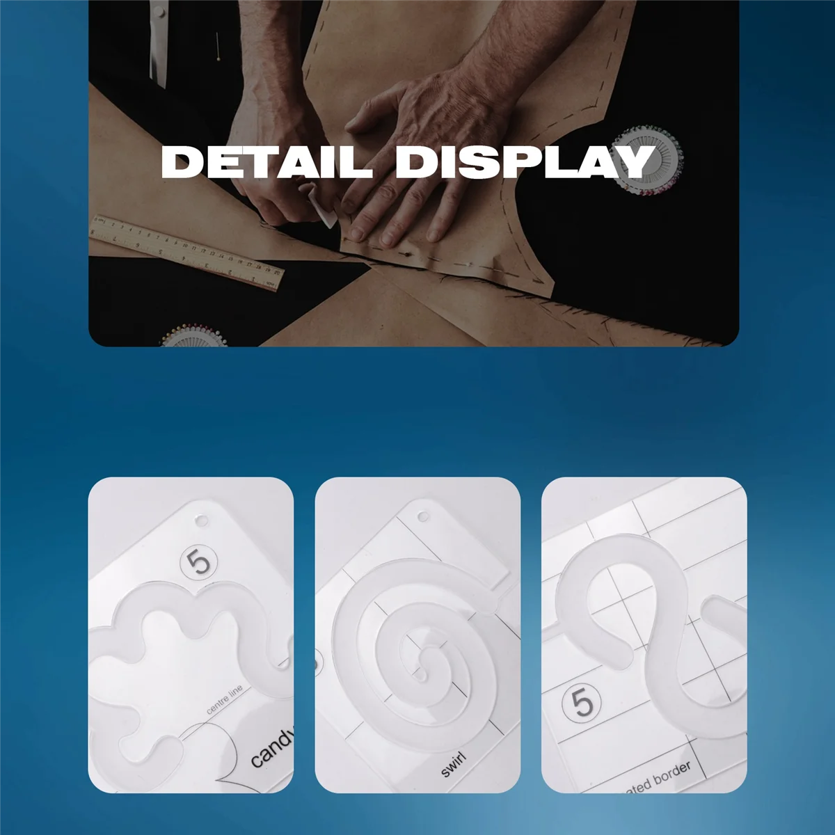 【PARTY】11PCS Free-Motion Quilting Template Set-Sewing Ruler & Clear Mark Acrylic Ruler & Ironing Ruler for DIY Machine Quilting