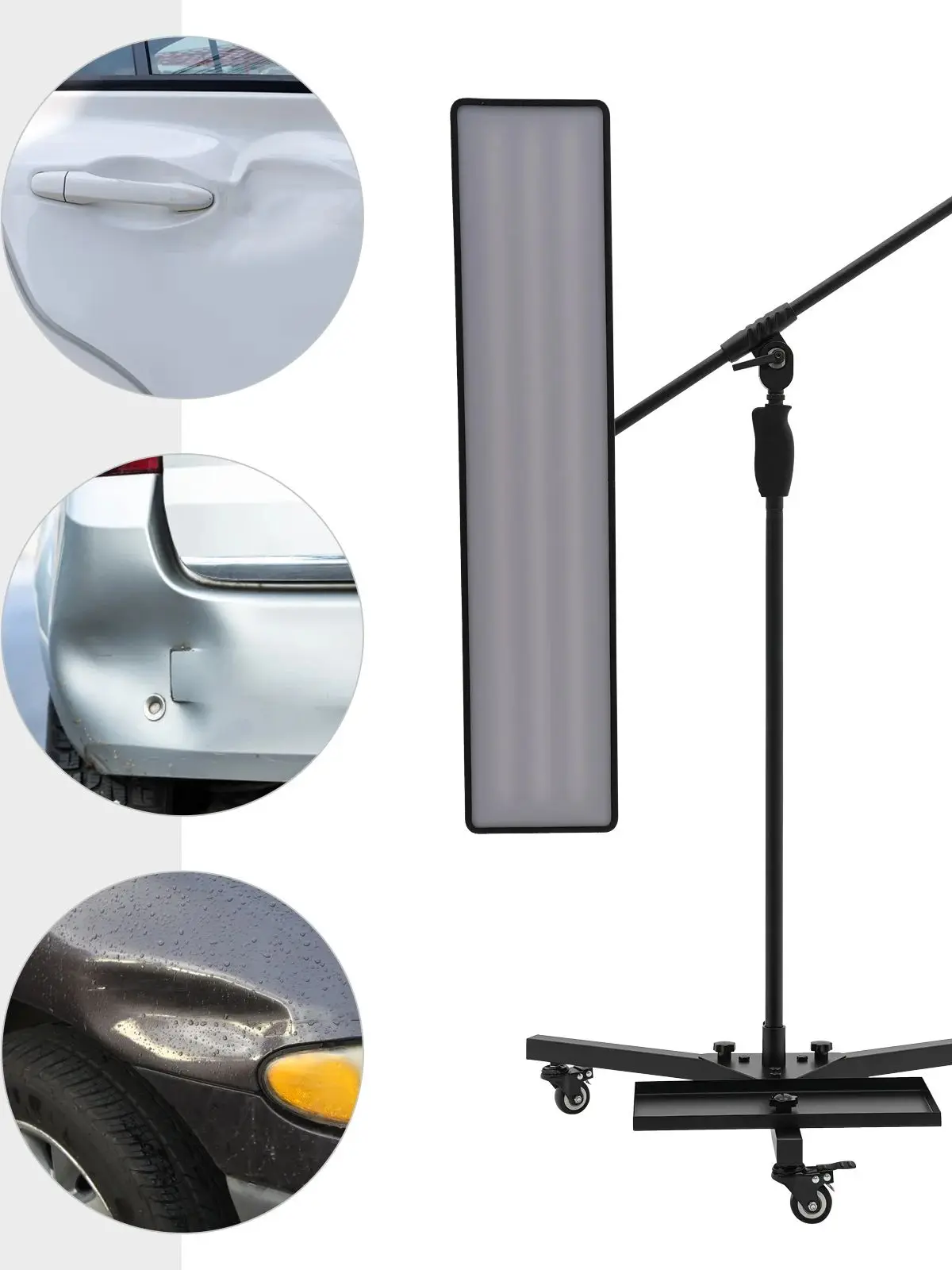 Dellen-Reflektorlampe für Autoreparatur Einstellbares LED-Dellen-Reflektorlicht mit 3 Universalrädern 10W