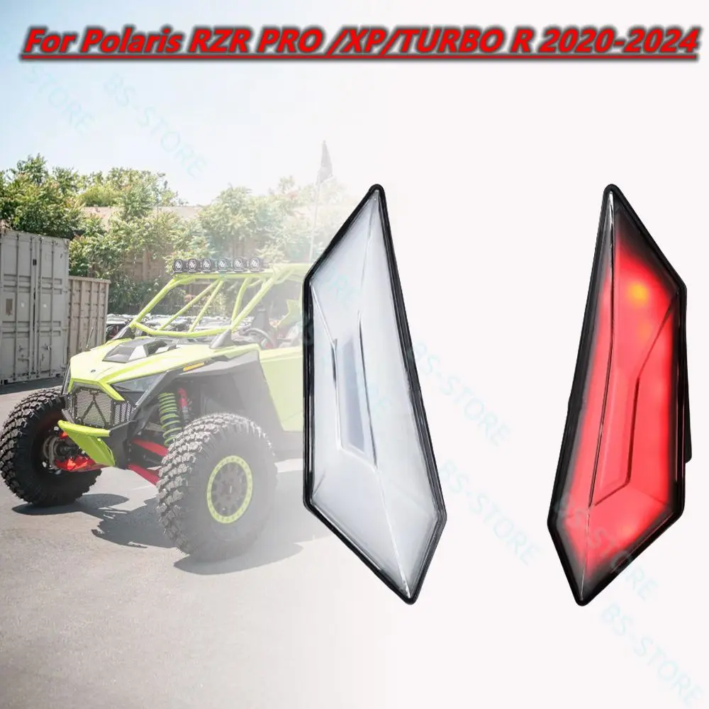 

Pair Clear LED Rear Side Marker Lights for Polaris RZR PRO XP 4 2020-2024 RZR PRO R 2022-2024 RZR TURBO R 2022-2024