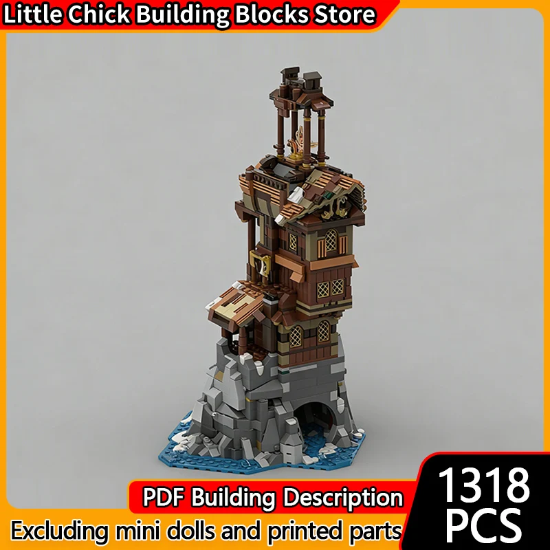 

Модель City Street View MOC, строительные кирпичи, маяк викингов, модульная технология, детские праздничные подарки, сборные игрушки, костюм