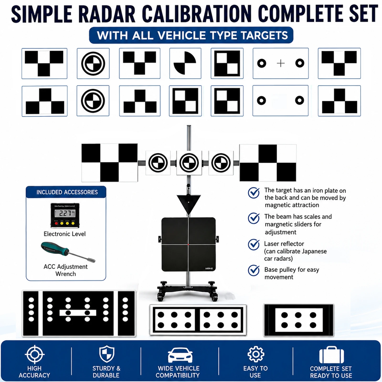 Car ACC all-model target radar calibration equipment reflector ADAS calibration tool kit