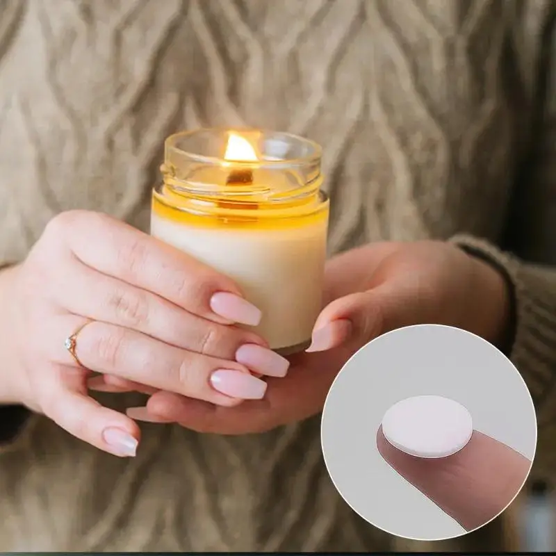 100/300PCS Candle Wick Stickers White Heat Resistance Foam Double-sided Tape Candles Making Wax Fixed Base Brackets
