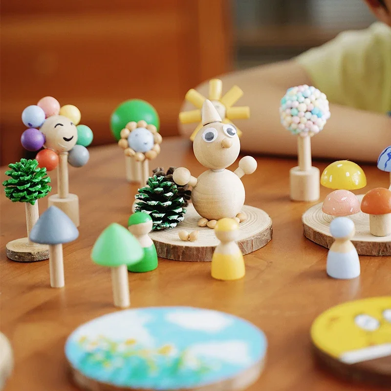 DIY-Malset aus Holz für Kinder – Lernpuzzle zum Ausmalen, Zusammenbauen, Spielzeug, Geschenkset