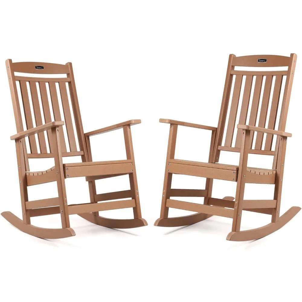 

All Weather Rocking Chair Outdoor Poly Lumber Rocker Patio Rocking Chairs Set of 2 Chaise Lounges Chairs for Living Room Picnic