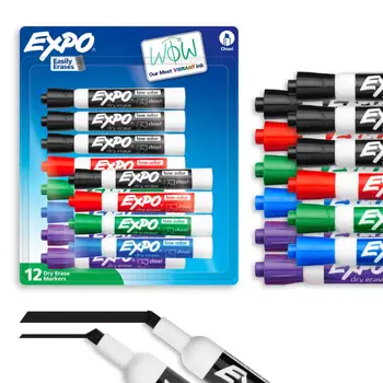 適用於白板的斜頭白板筆,多種顏色,12支裝,是辦公室、教室和家庭收納的理想之選。 10 最佳銷售 小工具辦公室 - №5