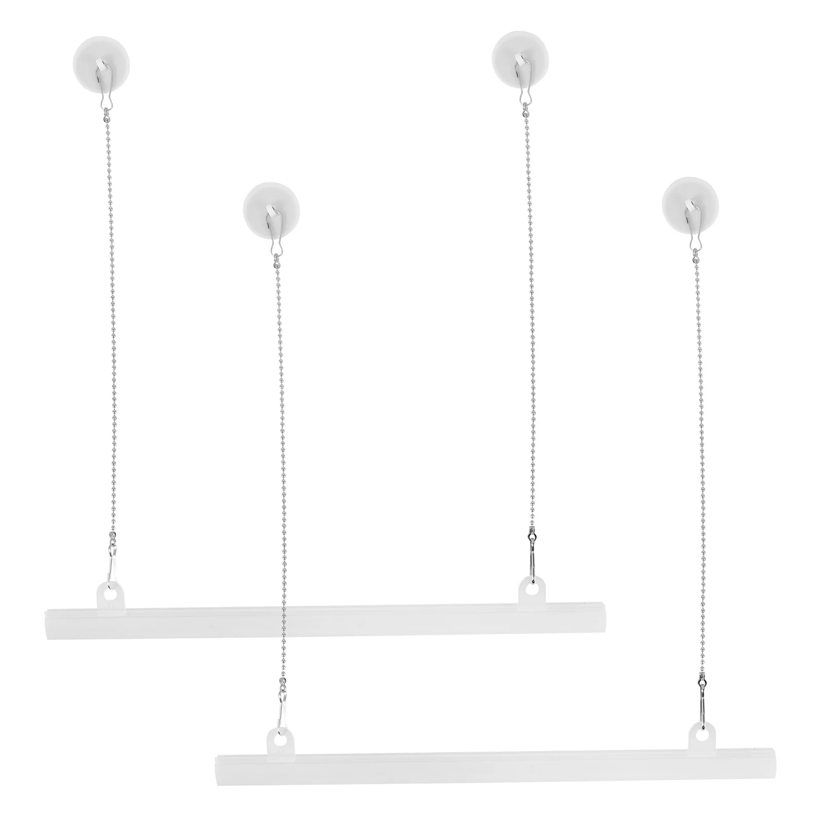 

2Pcs Poster Hanging Pole Set PVC Iron Clamp Chain for Gallery Wall Decor Painting Scroll Holder Painting Scroll