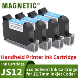 JS12 Ink Cartridge Replacement 1PCS JS12 JS12M JS12(M) 600DPI 12.7mm Handheld thermal inkjet Printer Fast Dry Eco Solvent Ink