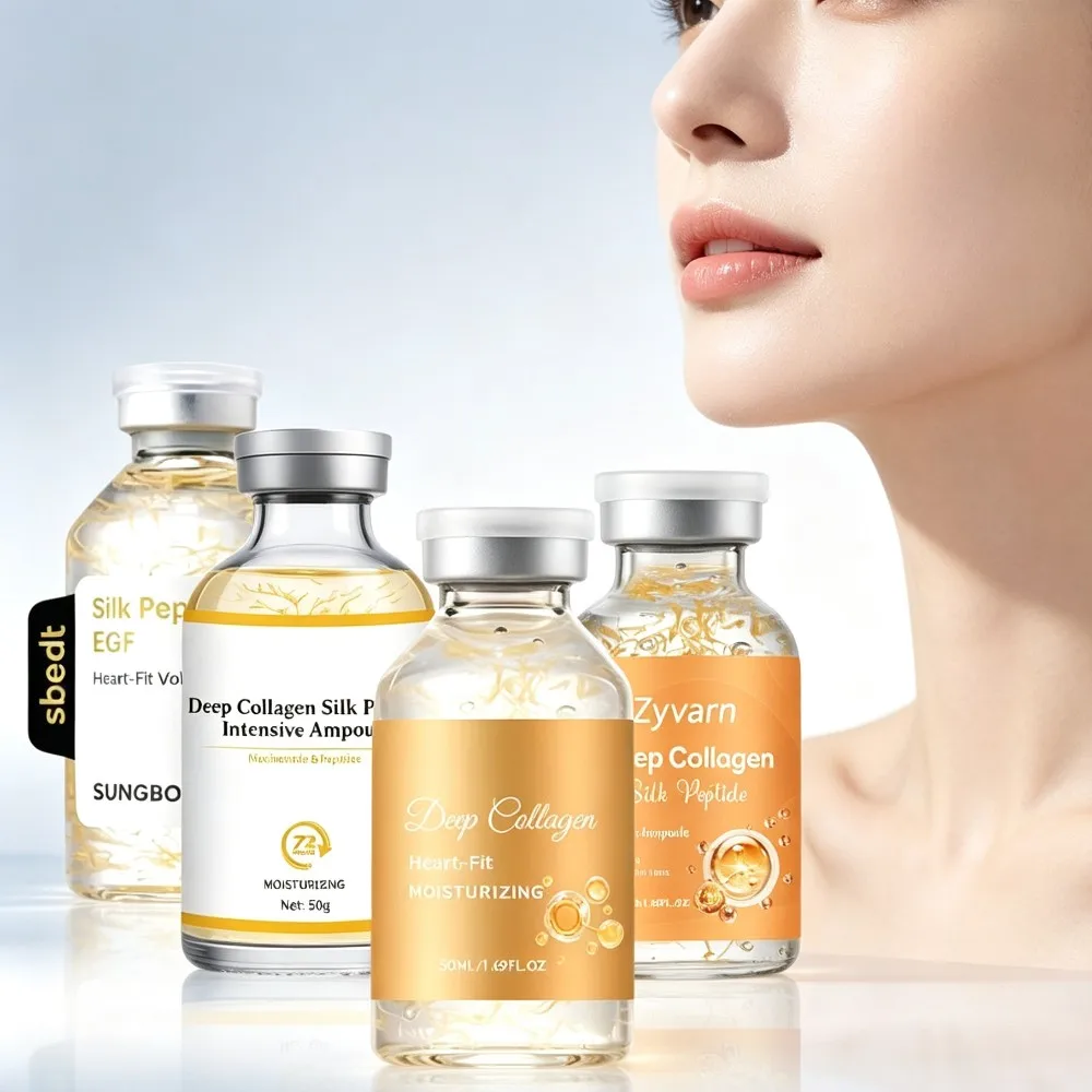 Silk Peptide Ampoule Firming Serum Hydrating Moisturizing Lifting Improve Elasticity Skin Care Face Tighten Shrinks Pore Essence