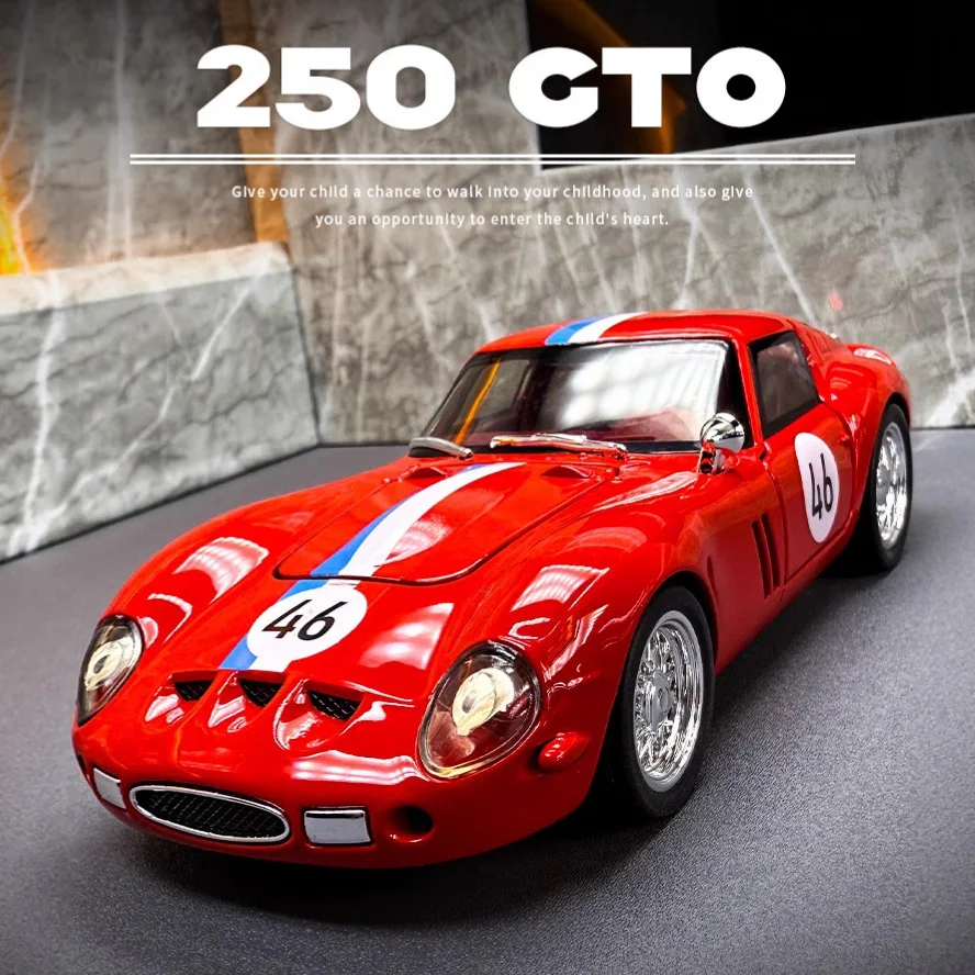 

1:32 250-GTO модель автомобиля из сплава, высокая имитация литья под давлением, игрушка со звуком и светом, откатные автомобили, украшения, игрушки для детей, подарок