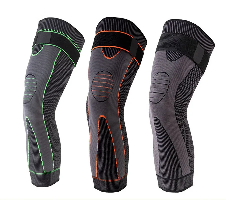 

2pcs Anti-Slip lengthen Knee Pad Long Leg Sleeve Bandage Compression Knee Brace Running Sports Warmth Leg Elastic Knee Protector