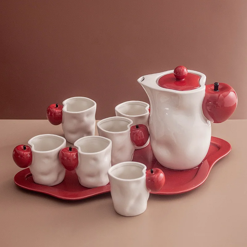 

Креативный и простой керамический набор для воды, бытовая чашка для питья в гостиной, гостиничный чайник, чайная чашка, чайный сервиз