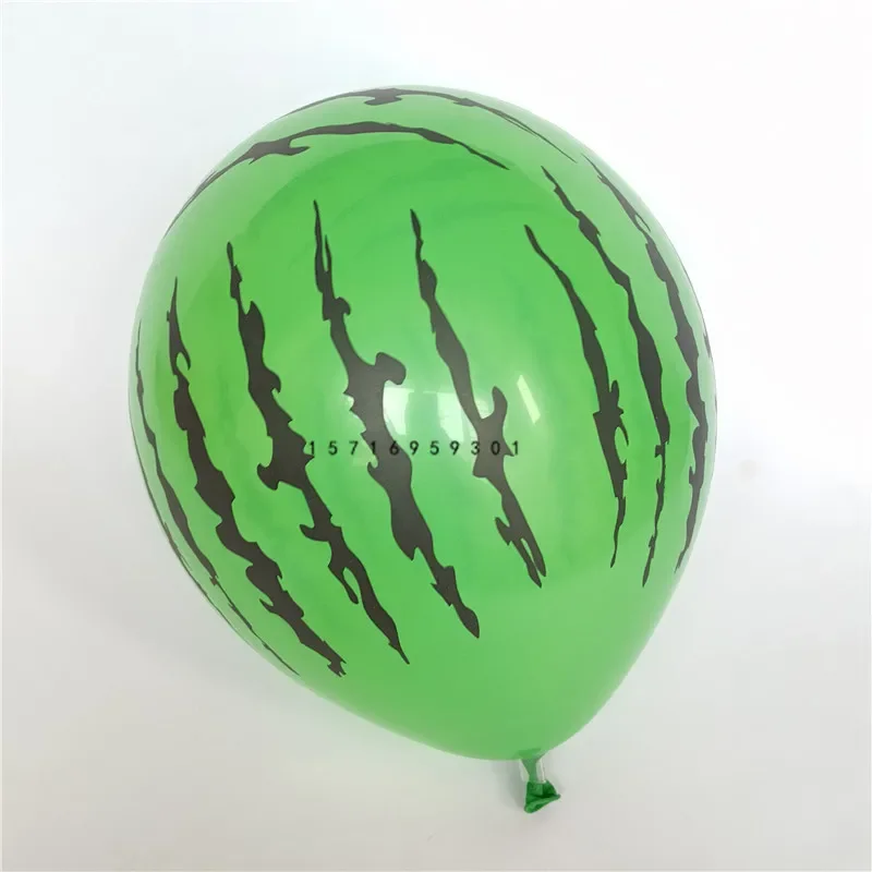 New Red Watermelon Seed Green Watermelon Latex Balloon 12 Inch 2.8g Five-sided Printed Children's Toy Balloon 20pcs