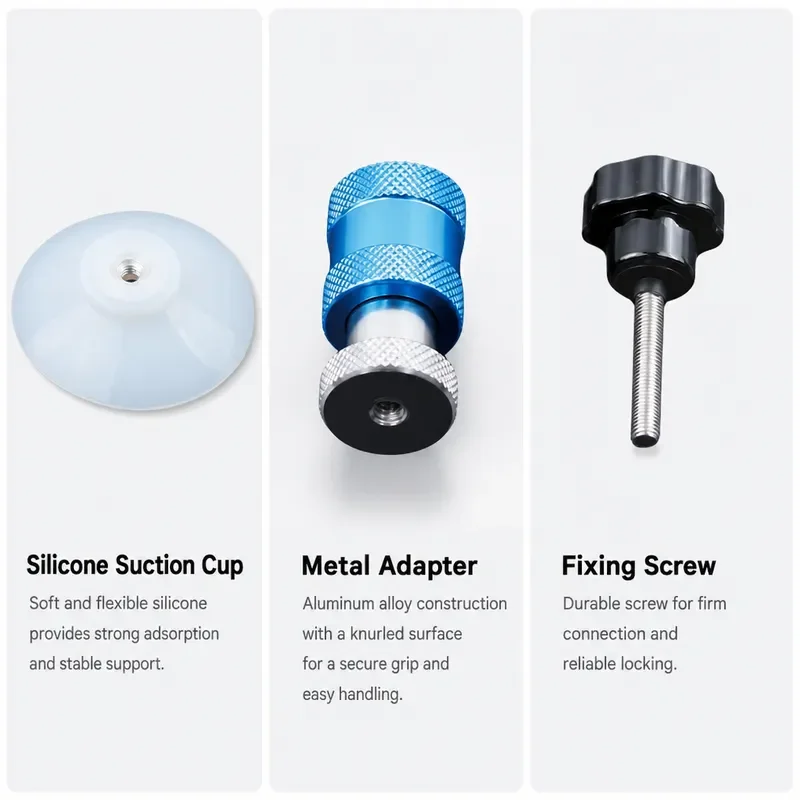 Reusable Vacuum Suction Cup Set for Glass Panel Fixing with Air Valve Durable Multi-Use Suction Cups with Built-In Air Valve Com