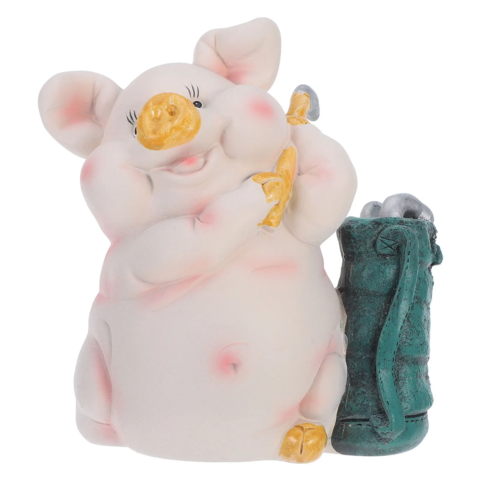 وعاء نقود على شكل خنزير من الراتنج على شكل حيوان للأطفال على شكل حيوان للعملات المعدنية وعاء توفير مزخرف لعيد الميلاد صندوق تخزين أموال مقاوم للكسر