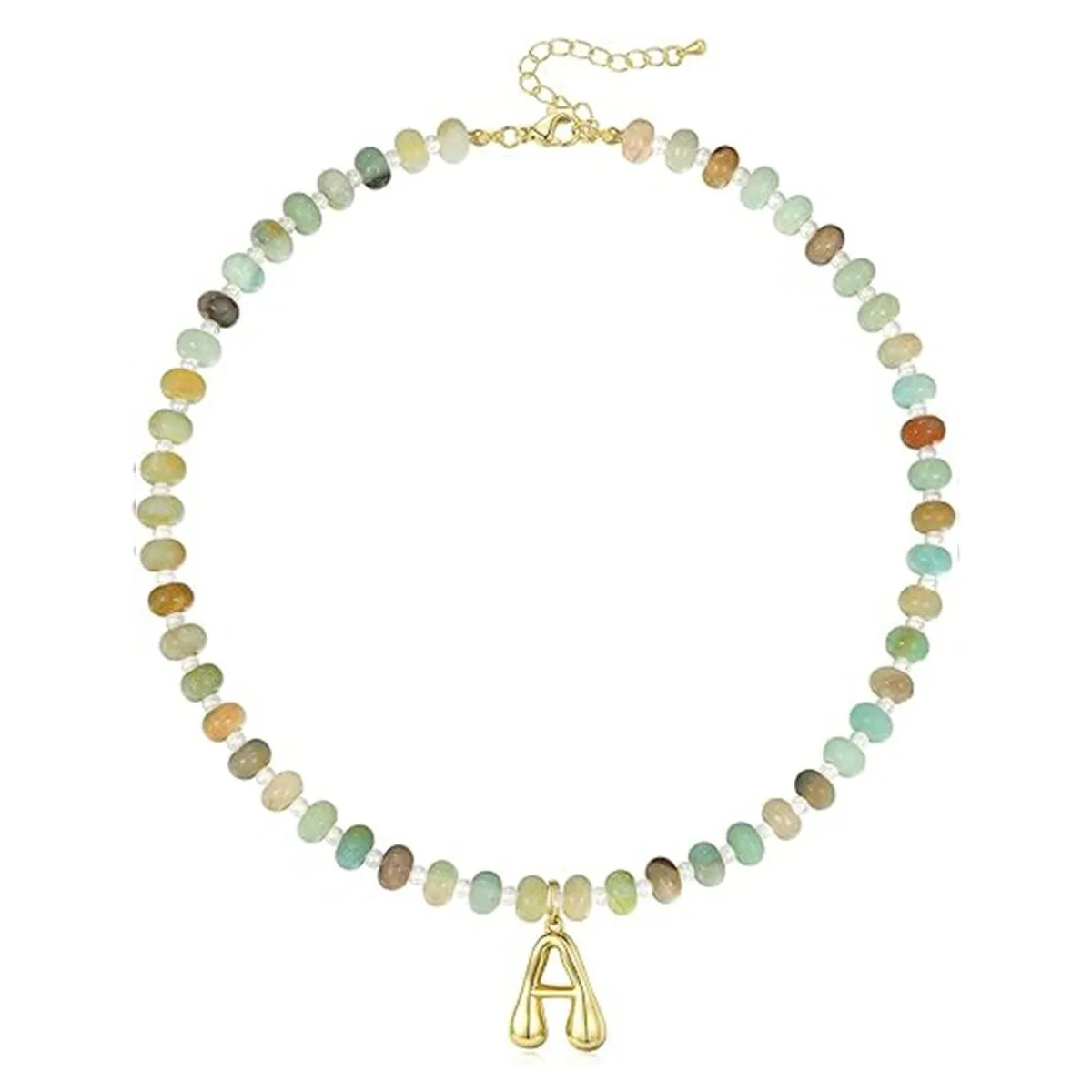 Yori Dopamine Niche Design Abacus Bead Necklace for Women 18k Gold Plated Stainless Steel 26 Letters Gift First Choice