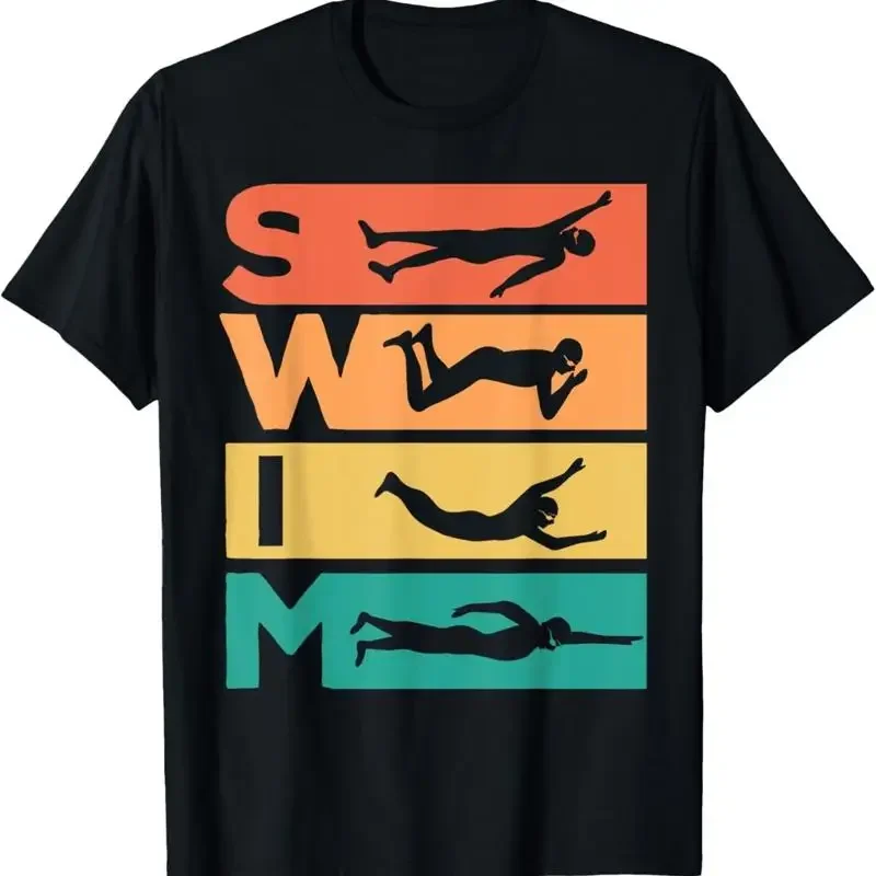 Retro Vintage Swimming For Swimmers T Shirt