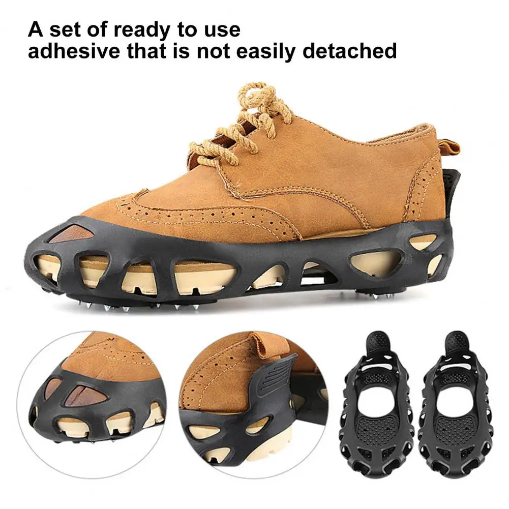 Crampons Ice Traction Cleat 30 Spikes Snow Walking Cleats Anti-Slip Winter Hiking Climbing Ice Fishing Boot Spikes Shoe Grippers