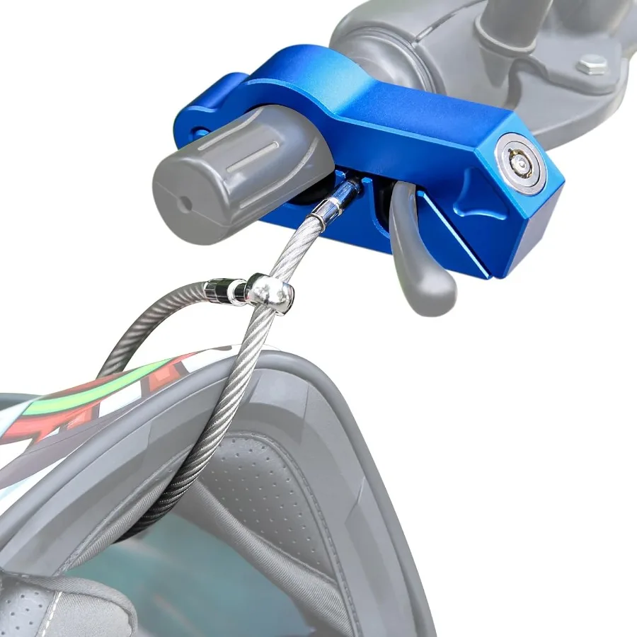 

Сверхмощный твердый замок на руль + комбинированный замок для шлема для мотоцикла, велосипеда, квадроцикла, скутера, велосипеда для грязи, противоугонная тормозная безопасность с Du