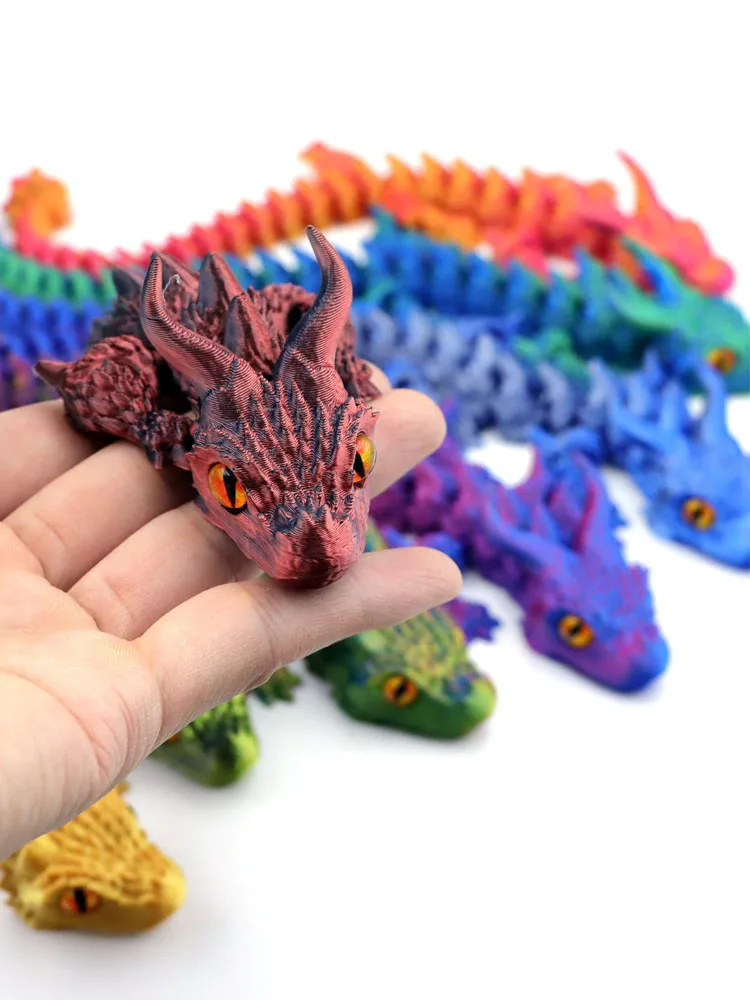 Grand corne imprimée en 3D, trésor de Dragon volant, nouvel œil de Simulation mignon et exquis, tout mouvement commun, exquis et créatif fait à la main