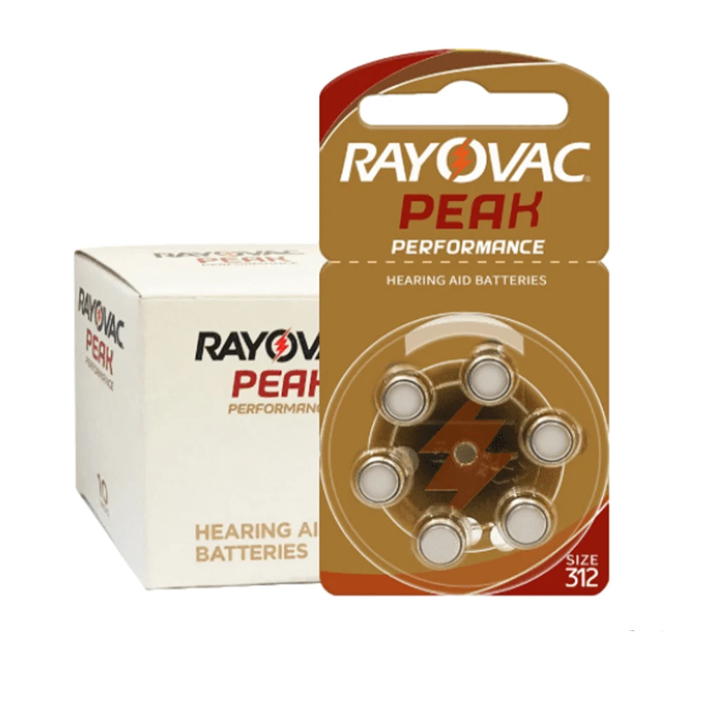 60 pieces batteries RAYOVAC PEAK A312 A13 A10 A675 Extra Advanced Mercury Free Hearing Aid Batteries Zinc Air batteries for 312a