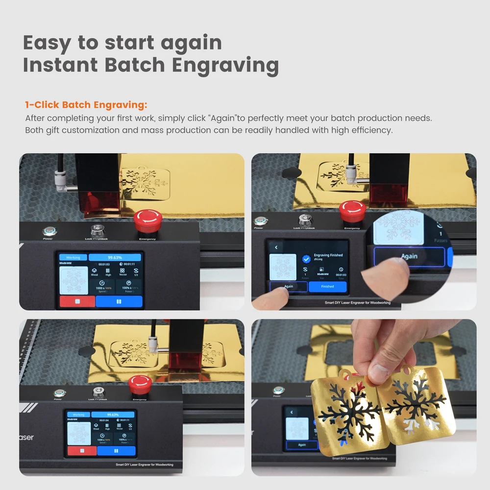 AlgoLaser Laser Engraving Machine DIY KIT MK2 10W High Precision Laser Spot Cutting Machine 3.5Inch Touch Screen Laser Engraver