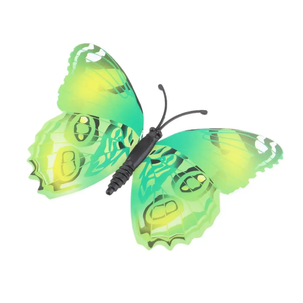 3x12 Pieces 3D Butterfly Art Decal Home Decor Mural Wall Stickers Green