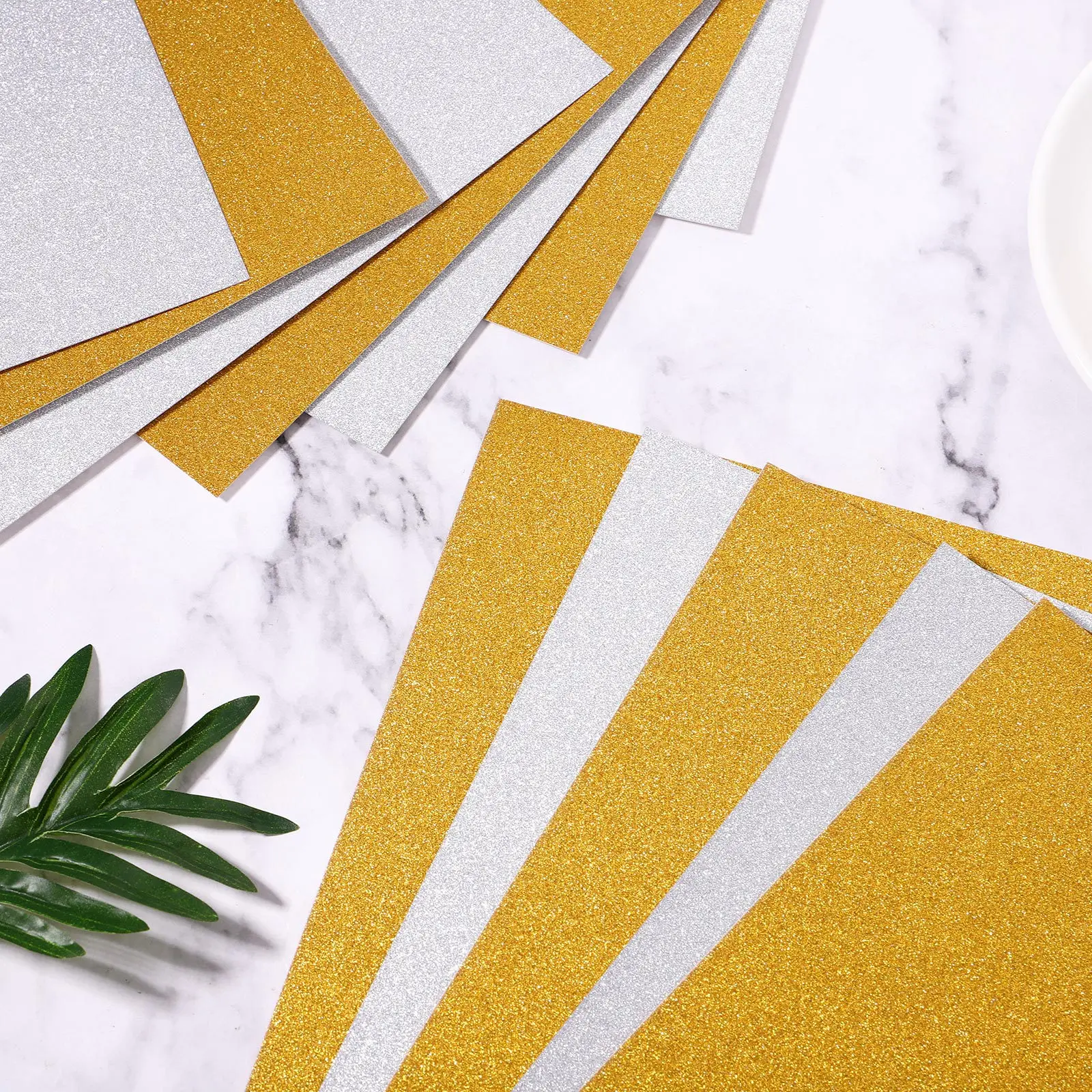 10 قطعة ورق البطاقات اللامع الذهب والفضة سباركلي لصياغة أكواب الشارات تحسين المنزل المشاريع الإبداعية