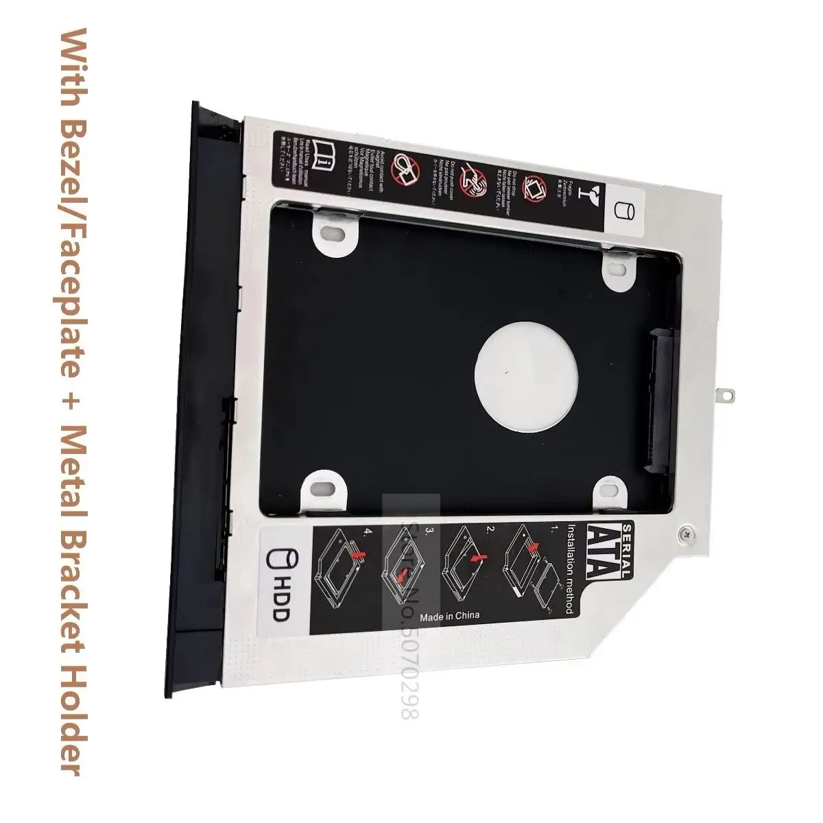 with Front Panel 2nd Secondary 2.5 SATA Hard Drive HDD Optical bay Caddy Frame Bracket Adapter for Lenovo N40-30 N40-70 N40-80