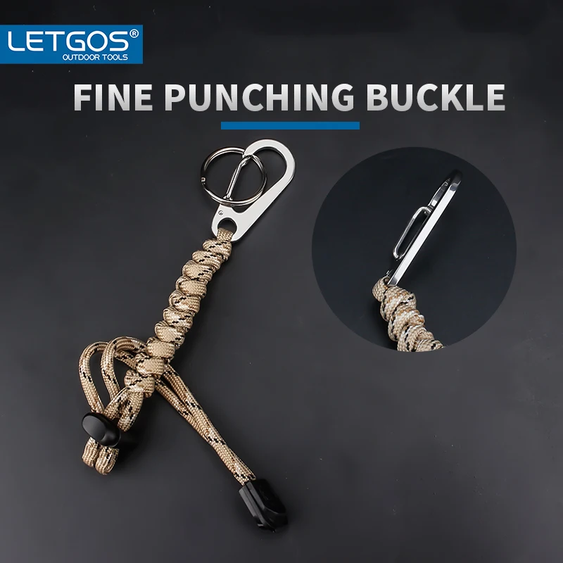 Letgos Set Van 3 Stuks Paracord Lanyard D-Vormige Gesp 7 Kern Gevlochten Polsband Nood Survival Rugzak Zelfverdediging Buiten