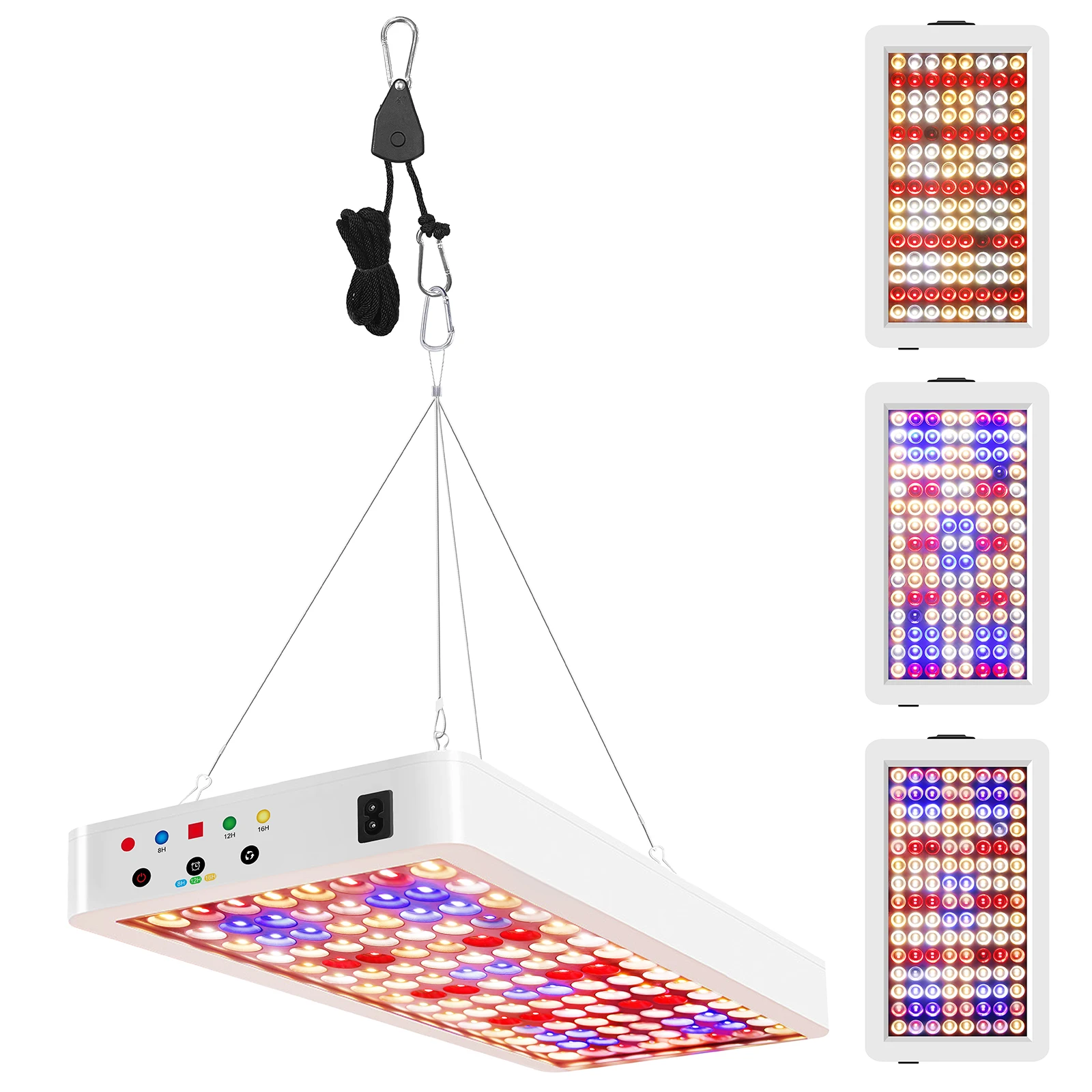 LED Grow Lights for Indoor Plants Full Spectrum Veg Bloom 3 Modes 8H/12H/16H Timer Remote Control Plant Light