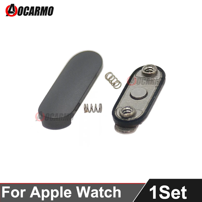 Aocarmo für Apple Watch Series 1 2 3 4 5 6 SE 7 8 9 S7 S8 S9 Ein/Aus-Knopf mit Feder, internem Metallpad und Verschluss