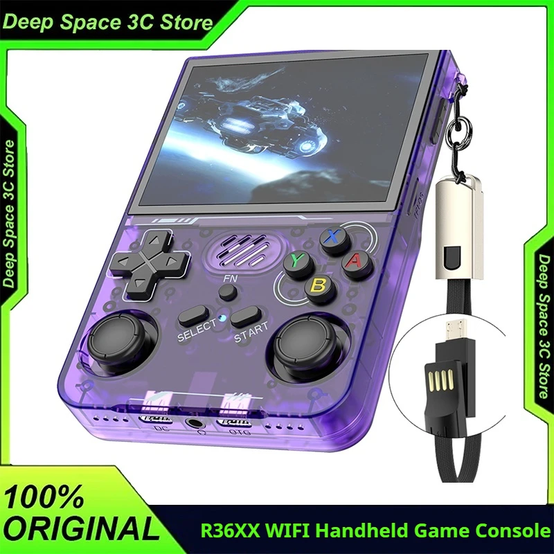 R36XX WiFi Open Source R36 Video Game Console Linux System 3.5 Inch IPS Screen 64/128G Portable Pocket Video Player Emulator