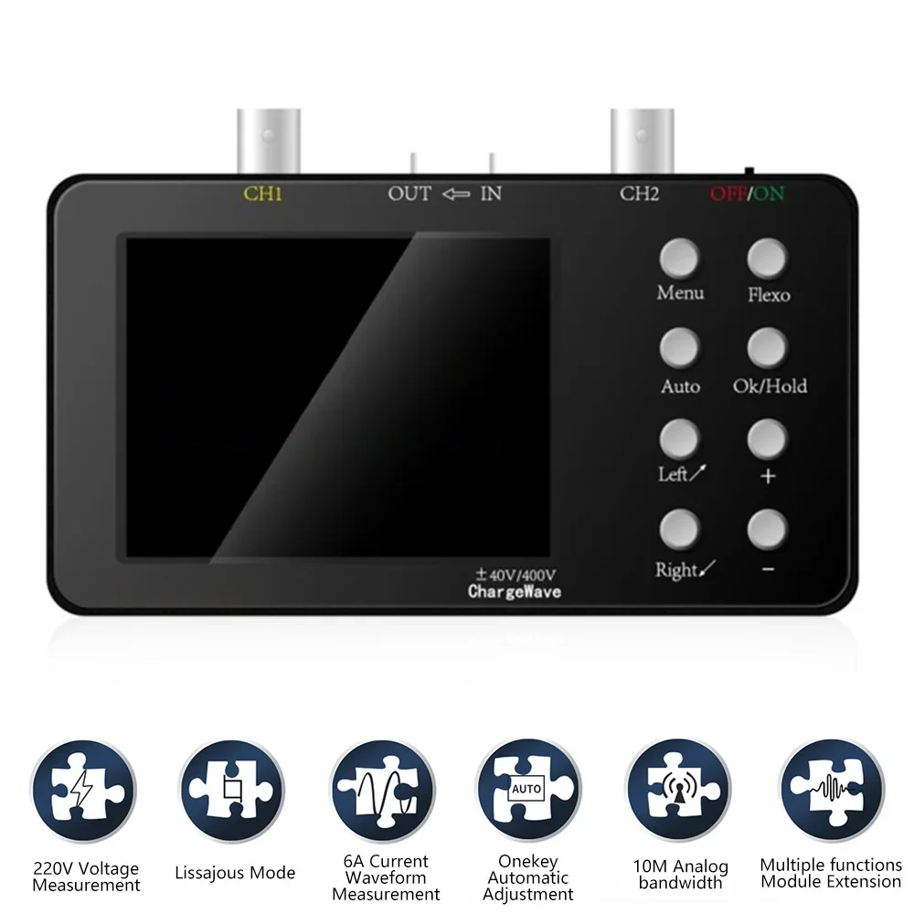 SCO2 50M Dual Channel Digital Oscilloscope 10Mhz Sampling Rate 2.5KSa/S Analog Bandwidth AUTO PWM for Electronic Repair Tools