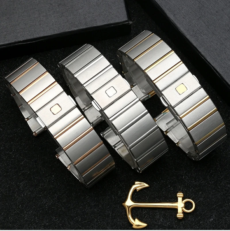 Stainless Steel Bracelet High Quality Fine Steel Wristband For Omega Constellation Watch Strap Double Eagle Watchband 17MM 23MM