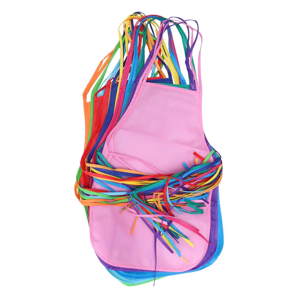 

24pcs Children's Artists Aprons Non-woven Fabric Disposable Painting Aprons for Class Crafts Art Painting Activities