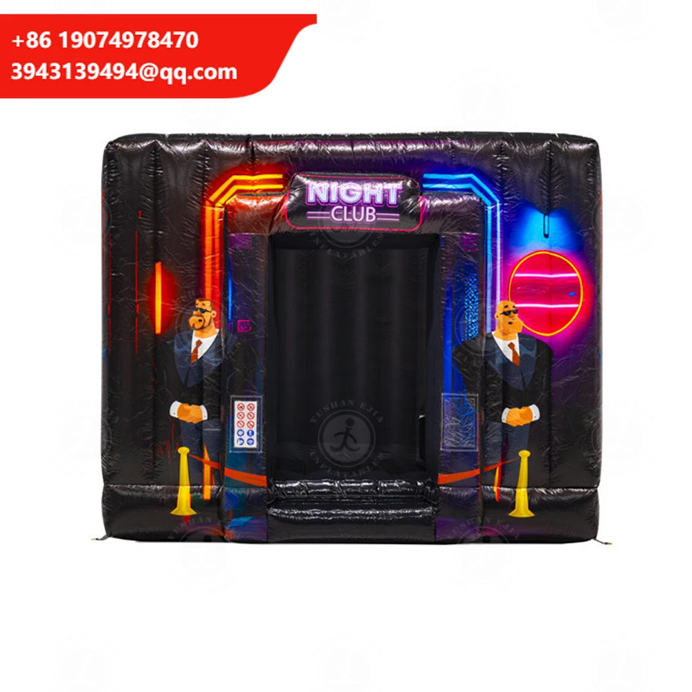 

Outdoor Custom Portable Black Inflatable Nightclub Cube Party Bar Tent With Led Lighting Night Club For Disco Wedding Event