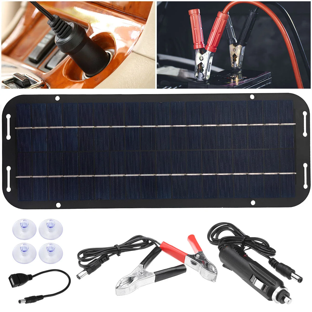 

6W Solar Charger with Type-C & Multi-Output Ports 5V Portable Solar Panel for Fast Phone Charging Outdoor Emergency Power