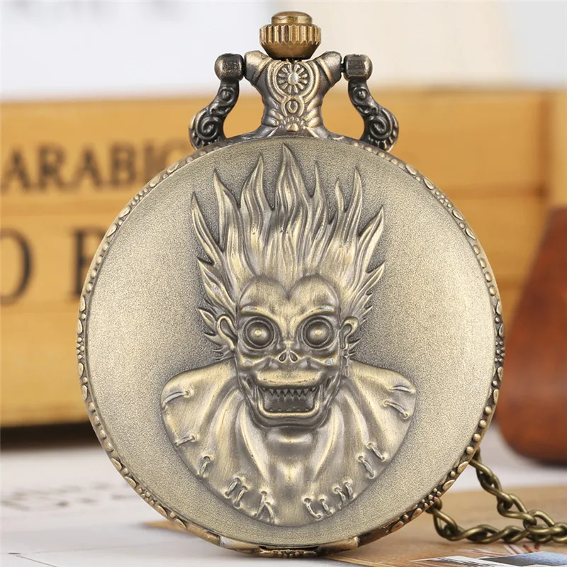 Steampunk Monkey King Men Women Quartz Movement Pocket Watch Sweater Chain Clock Arabic Numerals Dial Vintage Timepiece Gift