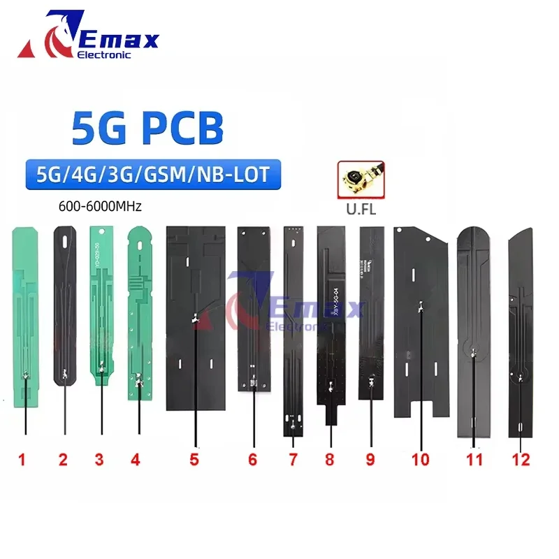 

2 шт., 5G/4G/3G/2G/GSM/NB-IOT, полнодиапазонная антенна для печатной платы, разъем U.FL, длина 12 см, всенаправленная встроенная патч-антенна с высоким коэффициентом усиления