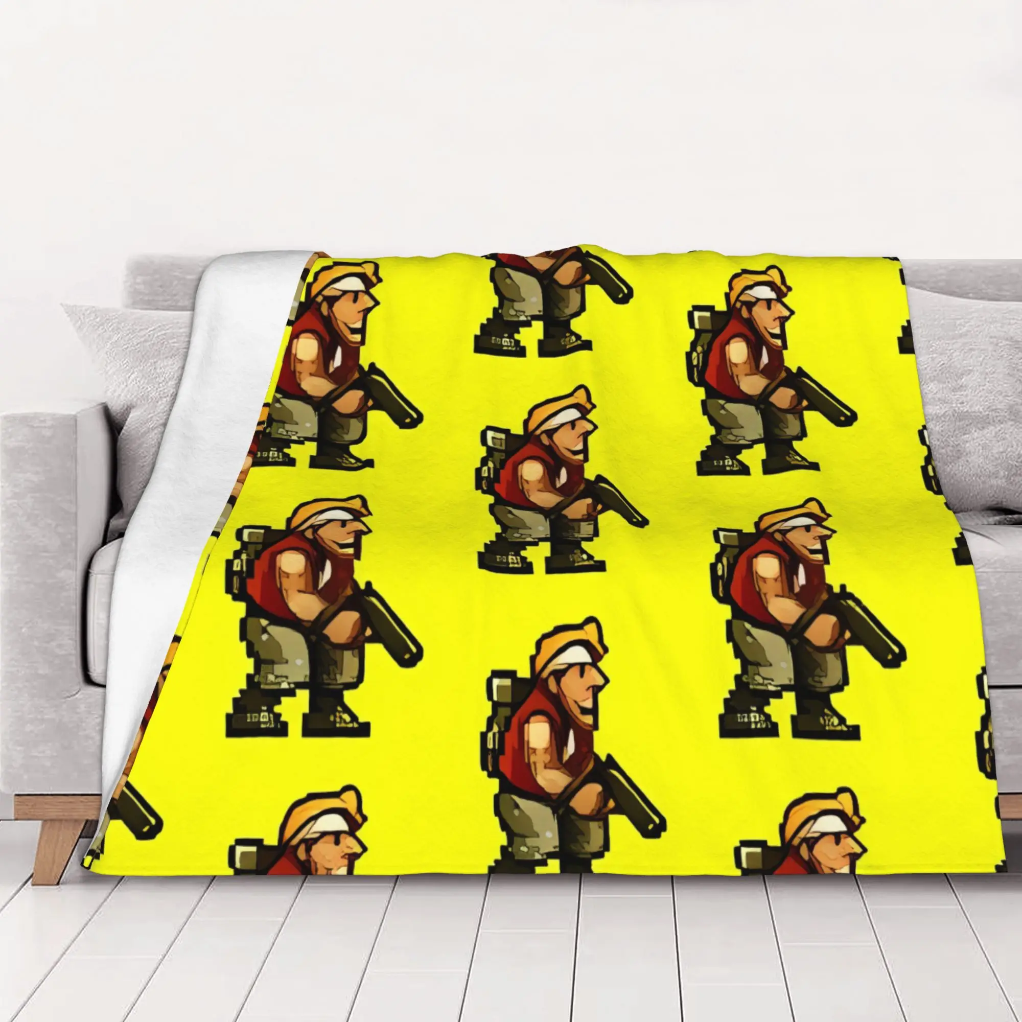1PC Metal Slug Pixel Protagonist Metal Slug home room decorations Winter Blankets for Adults Bedding Home Interior Sofa Knee