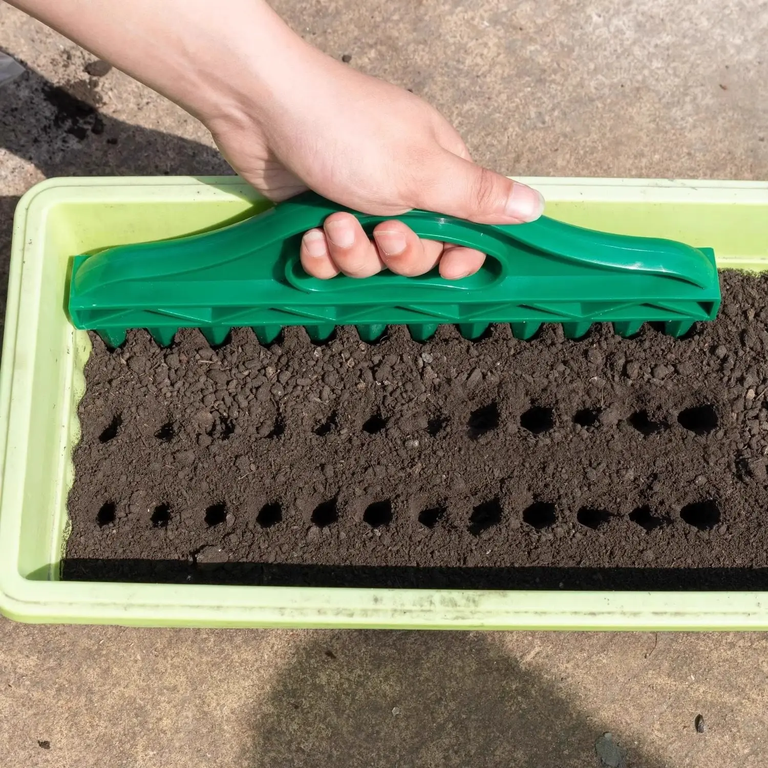 Manual Soil Puncher Seed Spacing Tool Plastic Garden Dibber Planter Hand Held Soil Digger for Vegetable Flower Sowing