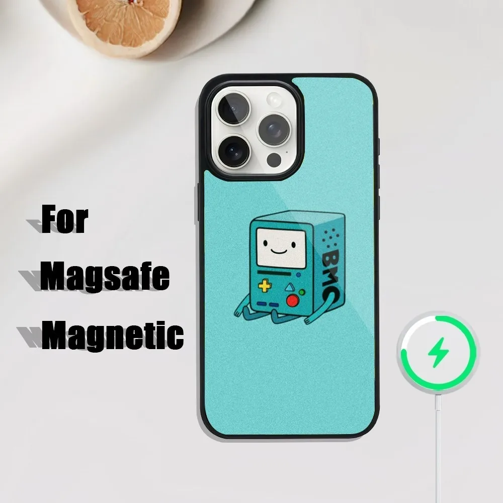 BMO A-Adventure T-Time  Phone Case For iPhone 16,15,14,13,12,11,Plus,Pro,Max Mini Magsafe Magnetic Wireless Charging