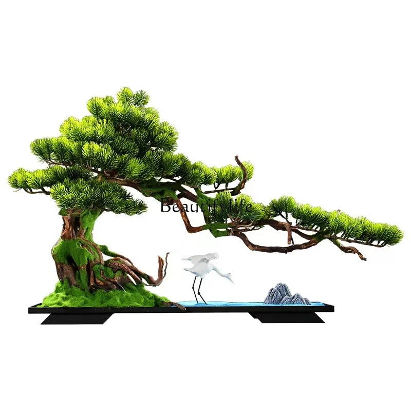 

Новая искусственная поздравительная сосна в китайском стиле, украшения для прихожей, креативная резьба по корням