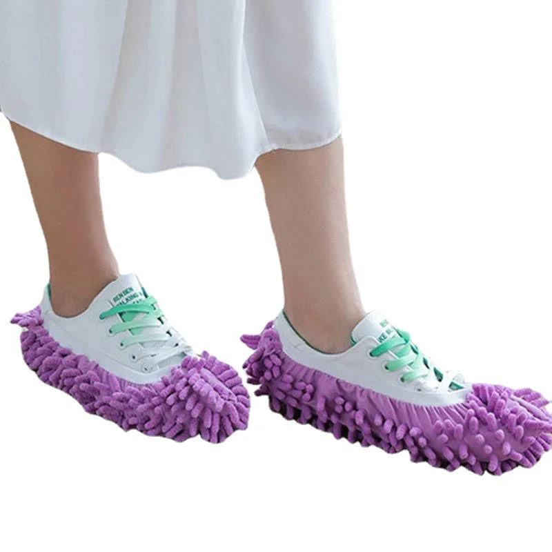 Household Cleaning Tools Floor Cleaning Dedusting Lazy Shoe Cover Mop Slippers Microfiber Chenille Shoe Covers