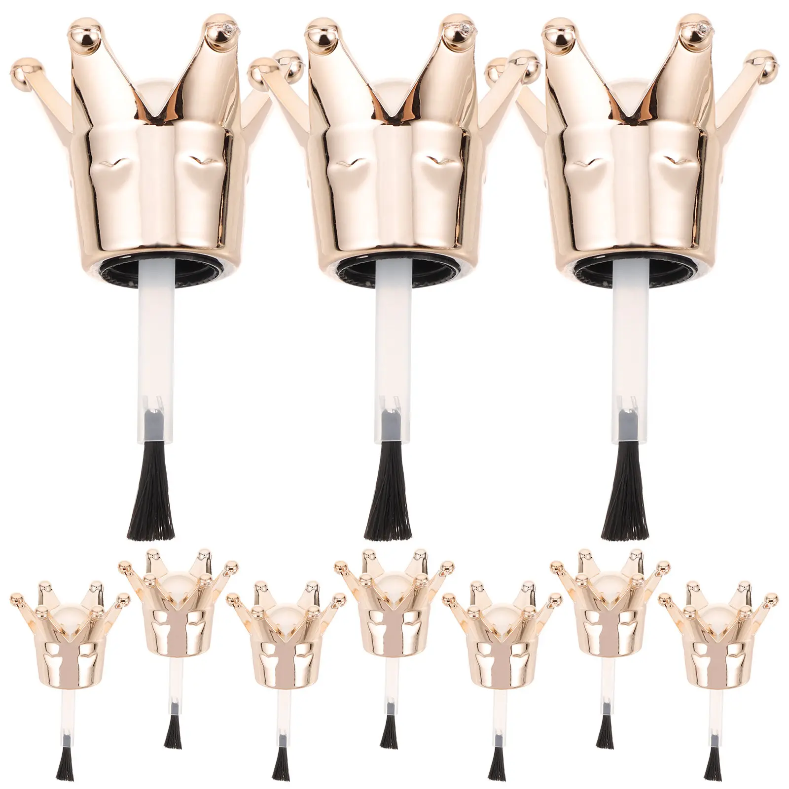 

10 шт. сменных насадок для кистей для лака для ногтей в форме короны с густой щетиной для точного нанесения, для салонов красоты