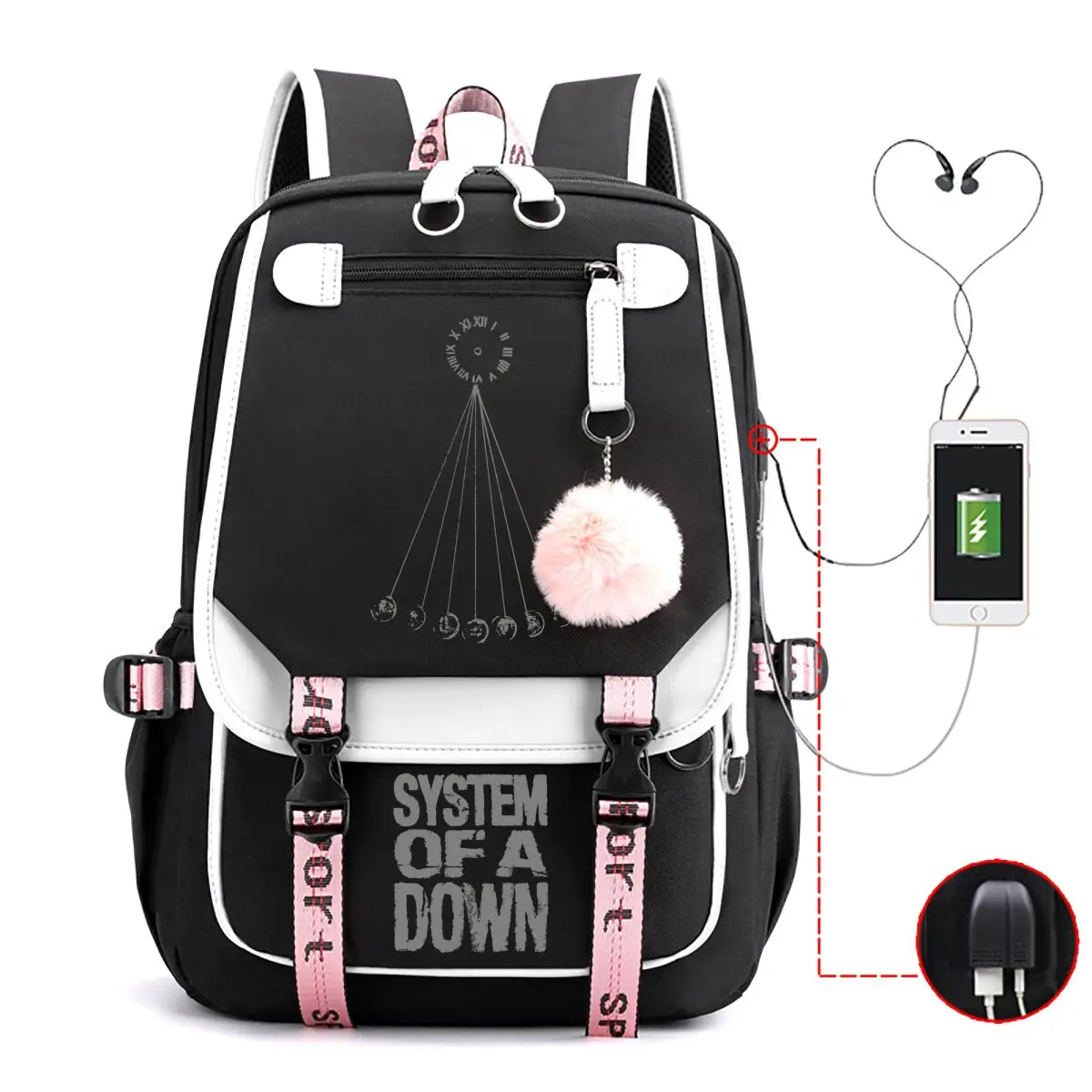 

Rock Band Tour Merch Backpack for Men Women Student Boys Girls BookBag Fan Gifts Multi-function Large Capacity Travel Backpack