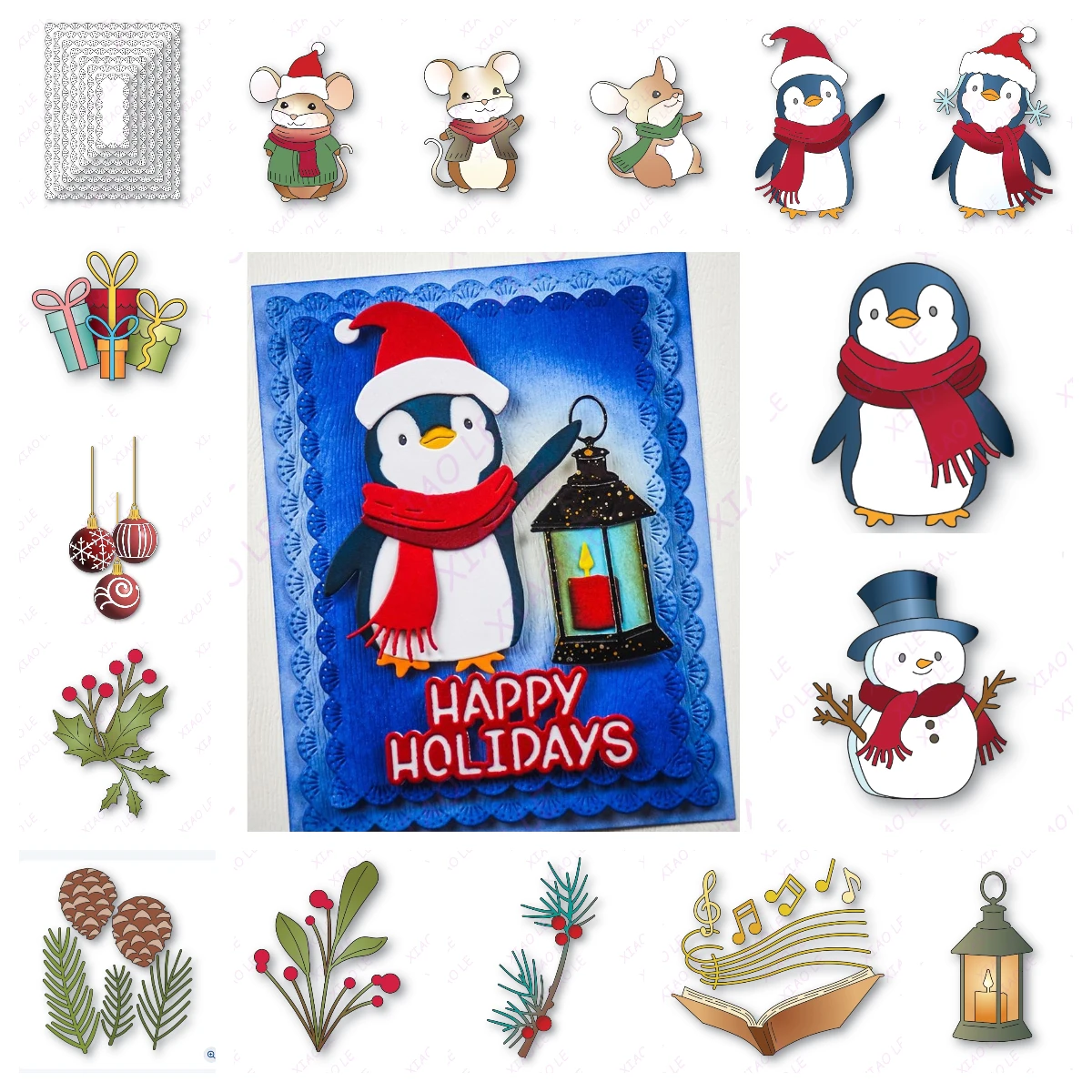 

Antique Lantern Happy Holidays Metal Cutting Dies Diy Scrapbooking Paper Craft Handmade Make Album Card Embossing Template 2025