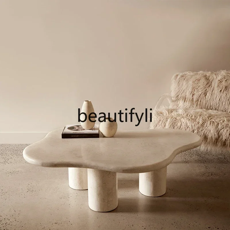 

x11Travertine cloud coffee table small apartment living room sofa creative special-shaped light luxury advanced