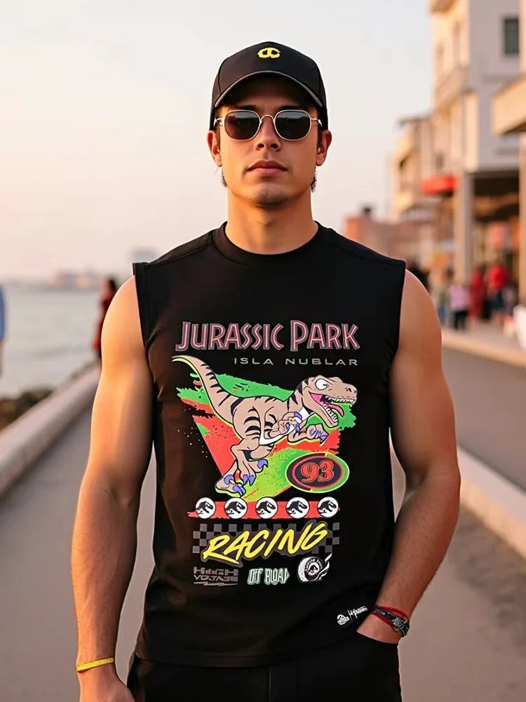 

Jeff Hlton Jurassic Park Collaborative Series American Sle Street Fitn Svel Жилет с принтом Молодежный хлопковый дышащий